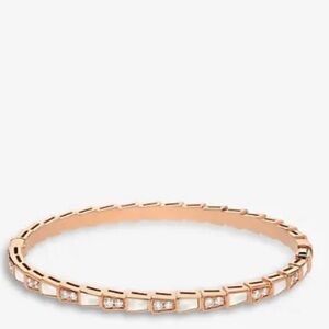 18 k mother of pearl and diamond‎ Serpenti Viper Bracelet